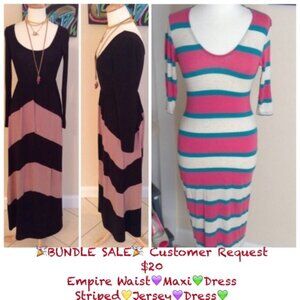 🎉BUNDLE SALE🎉 💜Maxi💚Dress💛Jersey💜Dress💚